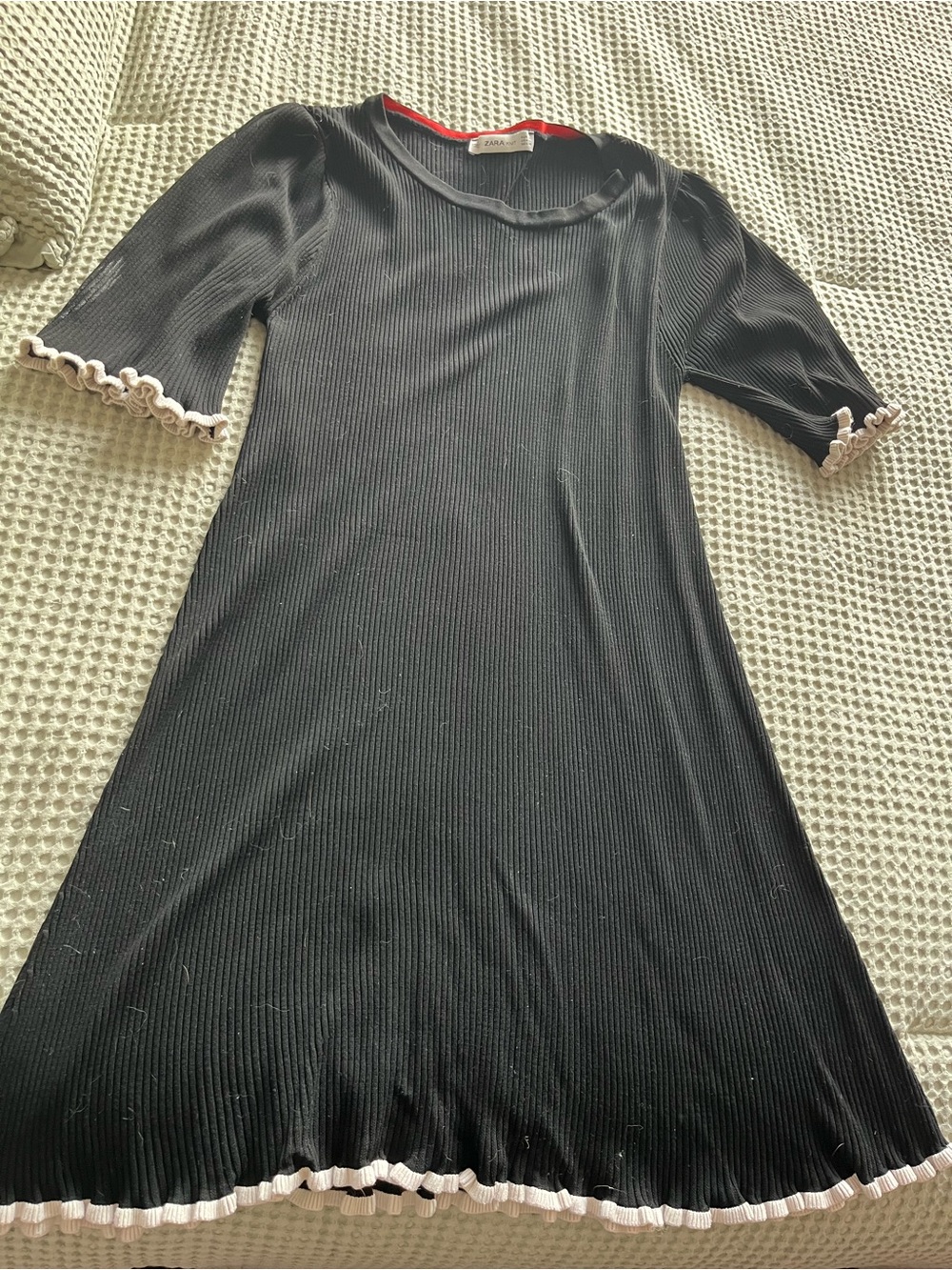 Zara Black Dress with Pink Trim